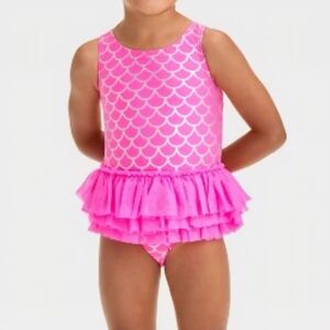 CAT & JACK Pink Ruffled Swimsuit